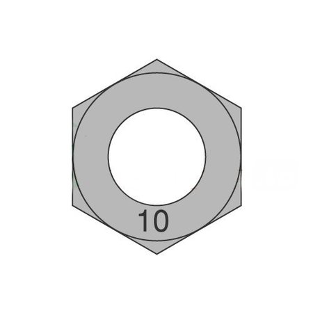 Hex Nut, M27-3.00, Steel, Class 10, Plain, 10 PK